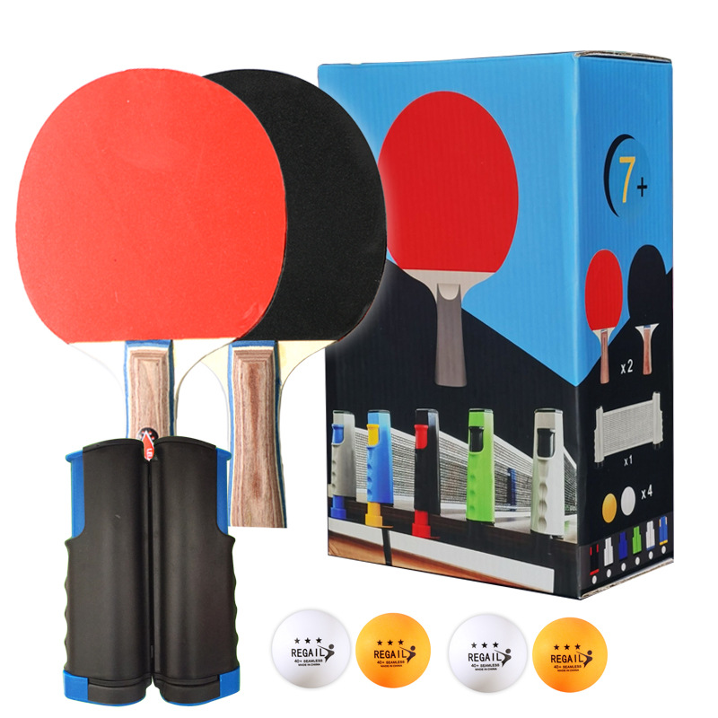 Picture of Cross-border hot sale REGAIL boxed table tennis telescopic net set 2-beat 4-ball table tennis racket Net Set