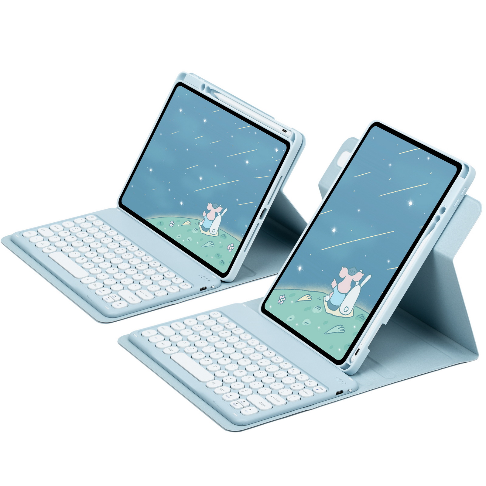 Picture of For iPad10.2 protective cover 10 generation acrylic rotating magnetic Bluetooth keyboard protective cover 10.9 pen slot