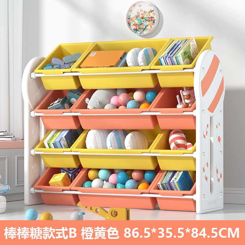 Picture of Children's Toy Storage Rack with Lid Baby Picture Book Bookshelf Organizer Box Multi-layer Storage Shelf Artifact Locker