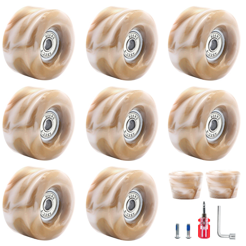 Picture of Double-row Roller skates mixed color non-flashing wheel four-wheel Roller skate accessories PU brake wheel Roller skate wheel