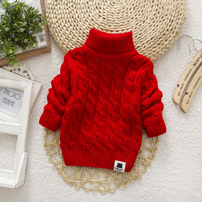 2024 Children's Baby Sweater Neutral Small Twist Solid Color Round Neck Long Sleeve Sweater for Medium and Large Children One Piece Dropshipping for Infants and Children