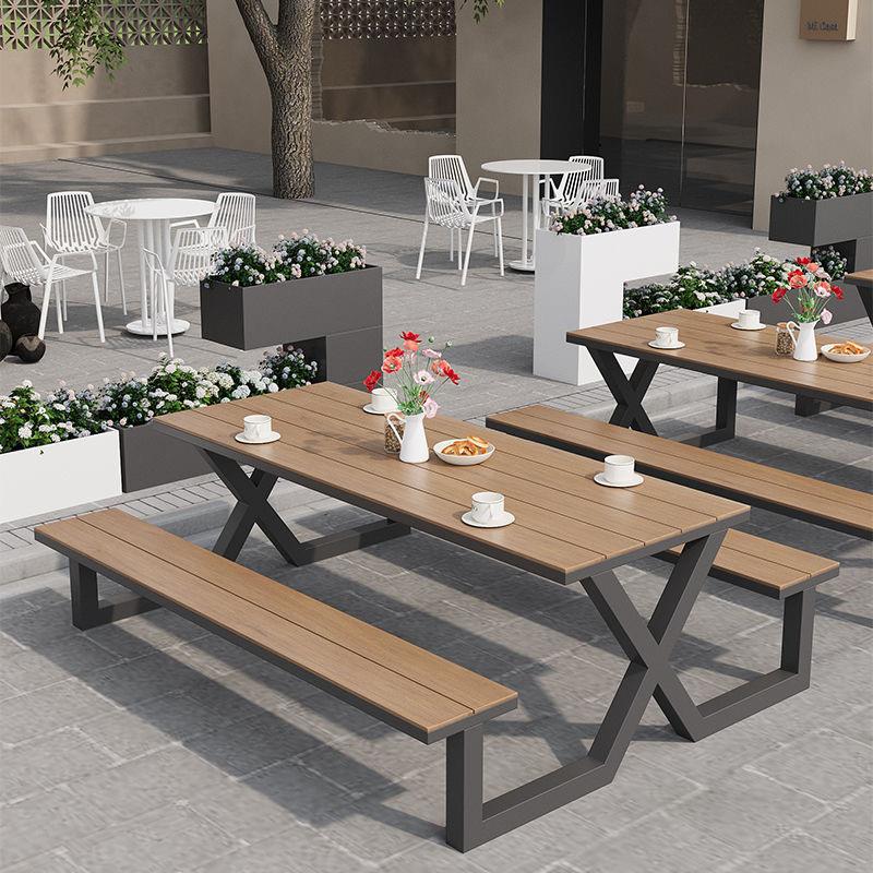 Picture of Outdoor conjoined park table and chair combination garden courtyard seat scenic spot outdoor bench square outdoor table and chair