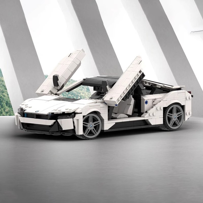 Picture of Compatible with Lego domestic building blocks MOC-148203 BMW i8 assembled car super sports car car model gift ornaments