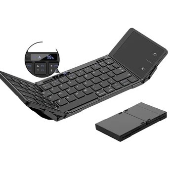 Picture of New Product 70% off Bluetooth Touch & Numeric Keyboard Battery Screen Display Aluminum Alloy Bluetooth Keyboard Silent Office