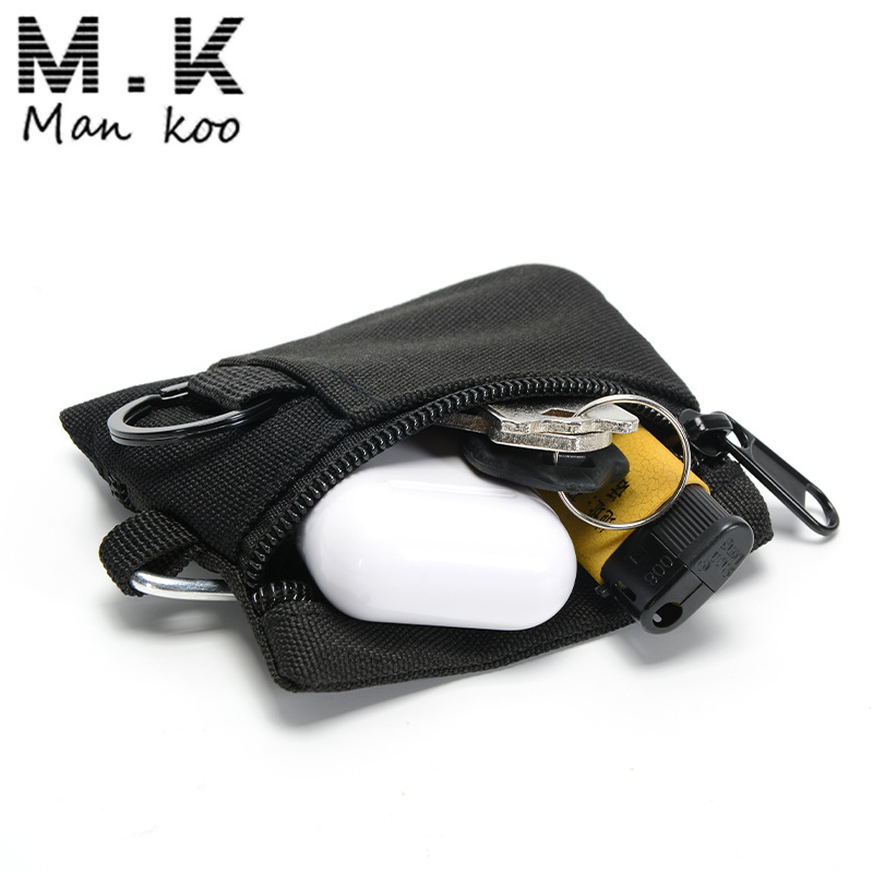 Picture of Simple camping climbing fishing key case outer change storage bag zipper small bag sundries storage card holder key case