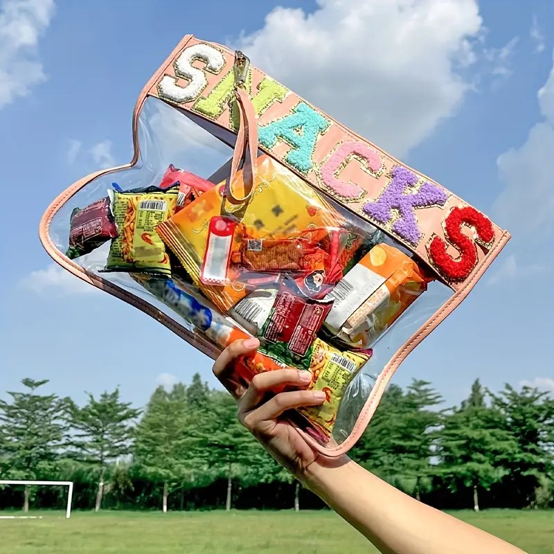 Picture of Amazon Explosions Embroidered Letters Cosmetic Bag PVC Transparent Zipper Bag Waterproof Portable Washes Storage Bag Cross-border