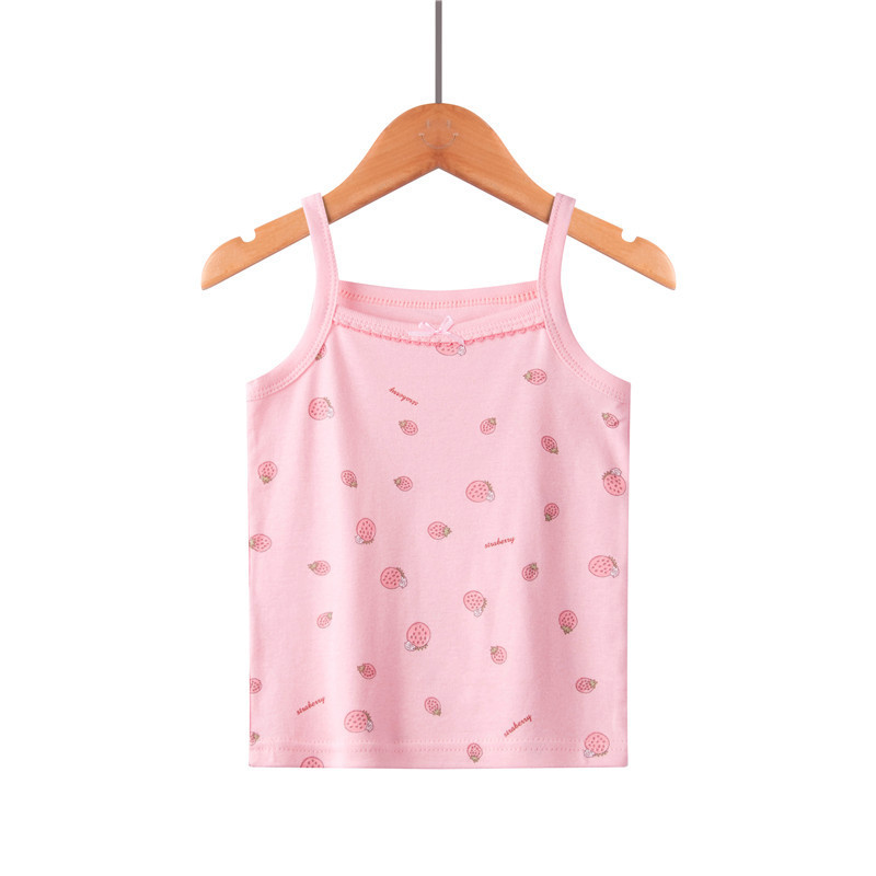 Picture of Children's Pure Cotton Vest Printed Ribbed Boys and Girls Summer Thin Sports Sling Outer Wear Bottoming Intimates for Small and Medium-Sized Kidsren