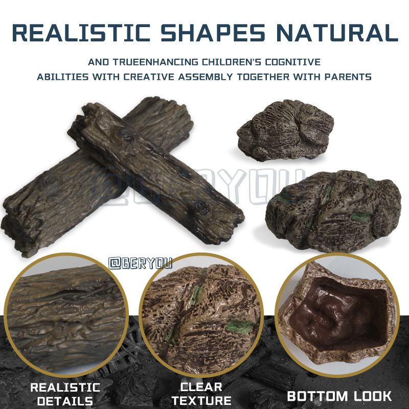 Picture of Simulation stone stump branch ornaments model stone rockery shape ornaments scene stone props cross-border