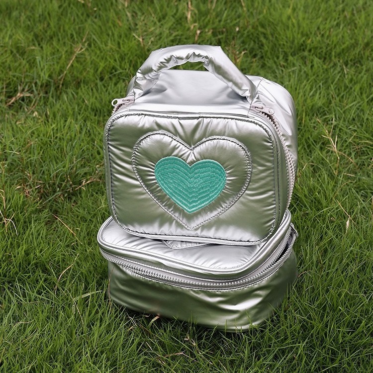 Love Embroidered Women's Handbag Luminous Large Capacity Cosmetic Bag Portable Travel Multifunctional Storage Bag