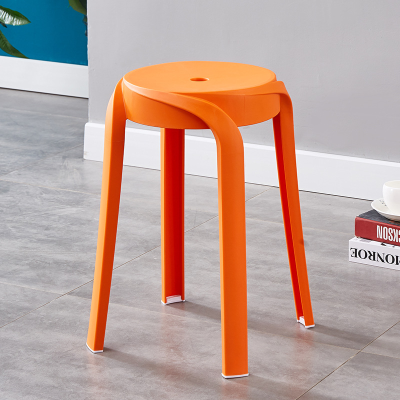 Picture of Modern Dining Table Plastic Round Stool Household Solid Bathroom Stool Living Room Casual High Stool Adult Negotiation Windmill Stool