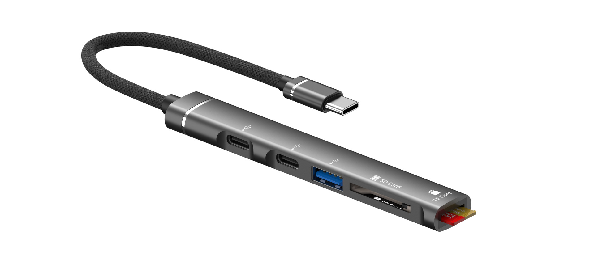 Picture of Docking station for Apple Android TF/SD card reader USB/Type-C female Port multi-function five-port hub