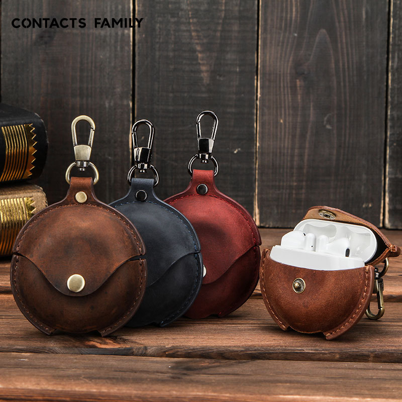 Picture of Suitable for Huawei freebuds3 Protective Case Crazy Horse Leather Hook Convenient Huawei 3rd Generation Wireless Bluetooth Headphone Case