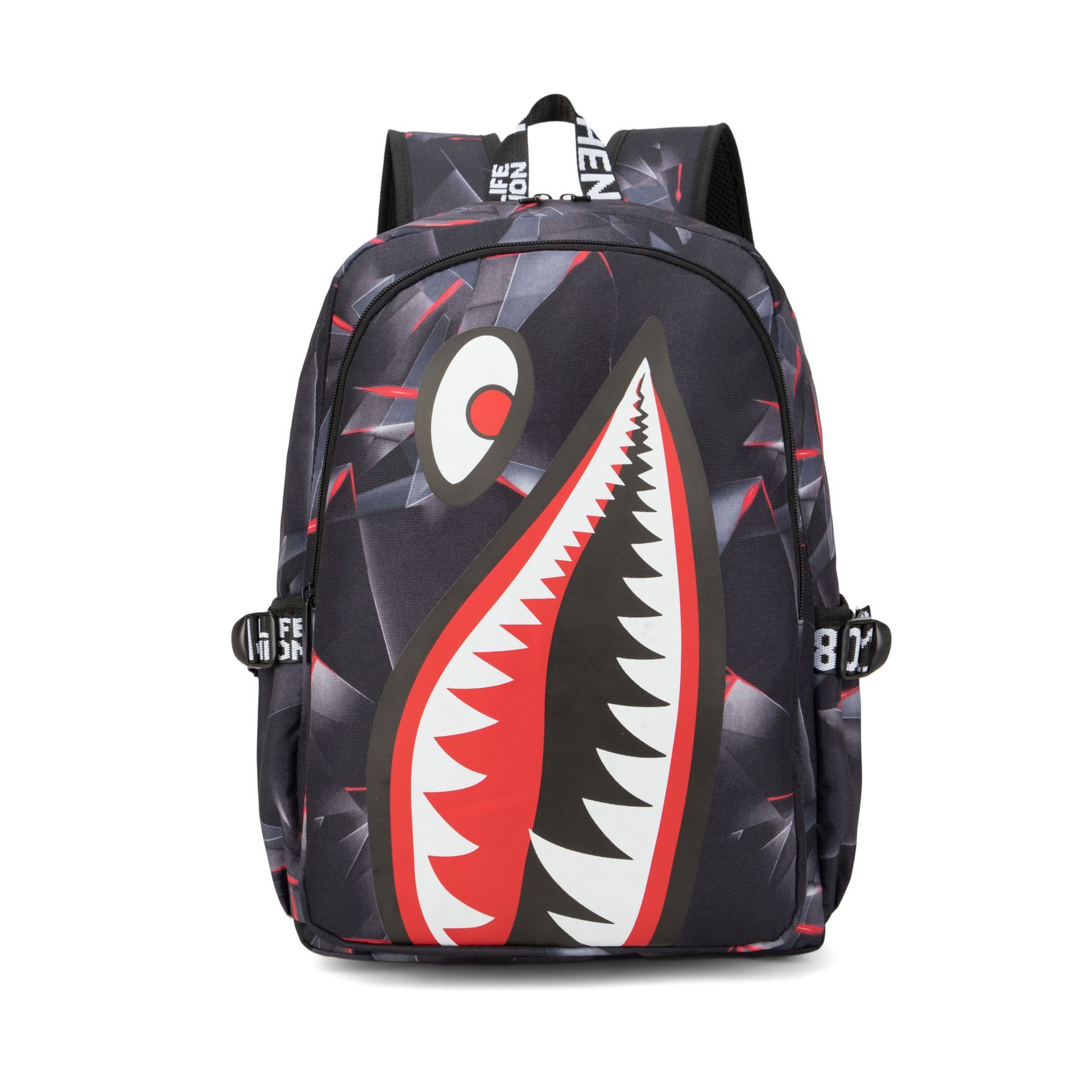 Picture of Cross-border Oxford Shark Schoolbag Primary School Grade 4, 5 and 6 Large Capacity Backpack Personalized Simple Backpack for Men