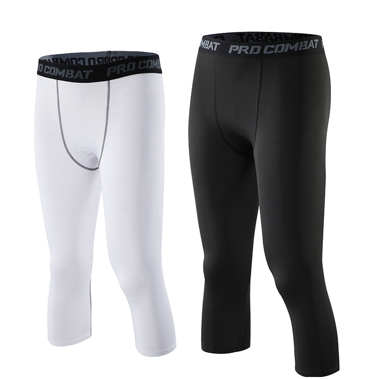 Picture of Men's Fitness sports tights basketball cropped leggings quick-drying breathable high elastic training bodybuilding running pants