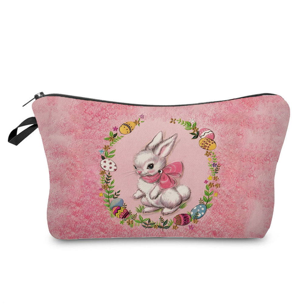 Picture of Trendy cartoon new rabbit printed cosmetic bag fashionable cute drop-resistant storage bag large capacity wash bag
