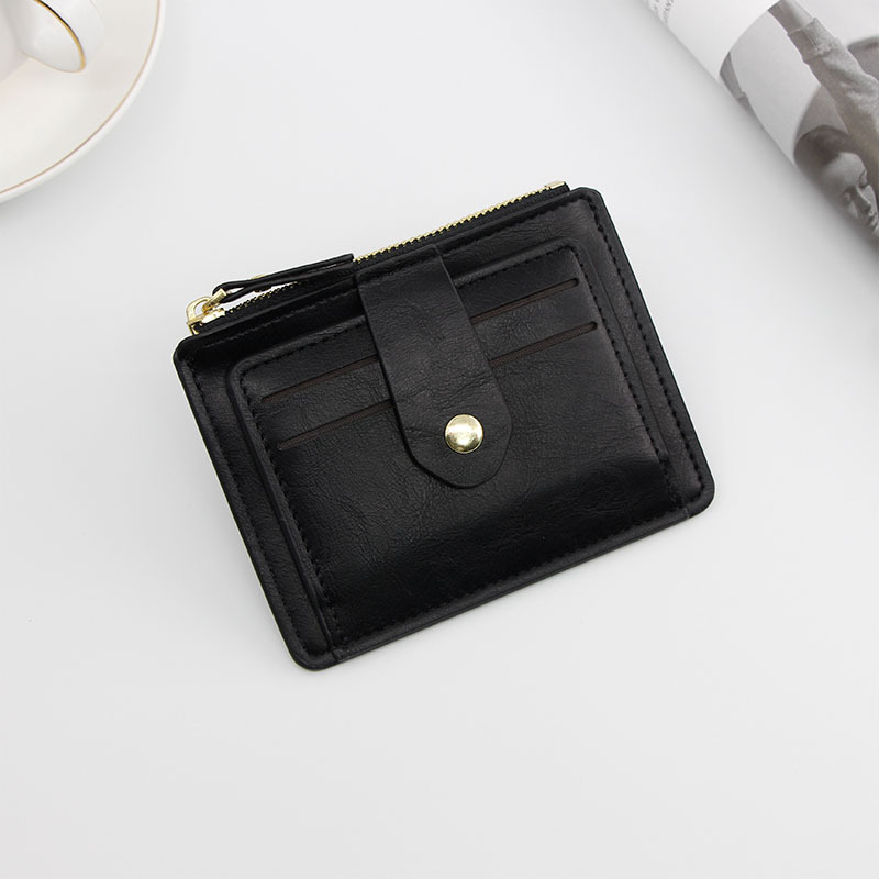 Picture of Compact Buckle Small Card Holder Women's Wallet Short Ultra-Thin Mini Driver's License Card Holder Multi-Function Card Slot Credit Card Holder