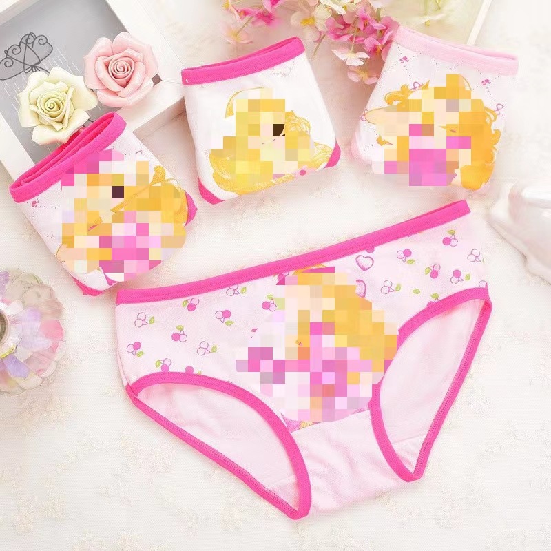 Picture of New candy color 95% cotton children's underwear girls briefs cartoon printed children's underwear wholesale