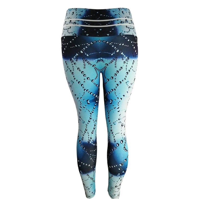 Spot supply cross-border Wish Amazon Ebay water droplets sweat beads high waist printed leggings sports yoga pants