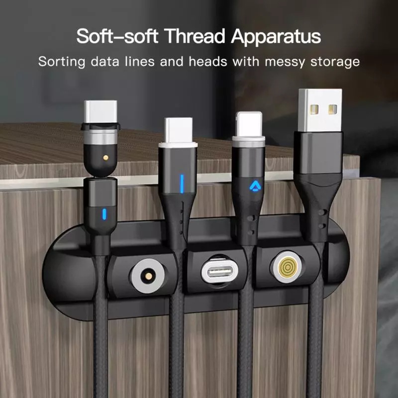 Picture of Simple Style Solid Color Data Cable Organizer Charging Cable Multi-Purpose Organizer Stickable Mouse Clamp Solver