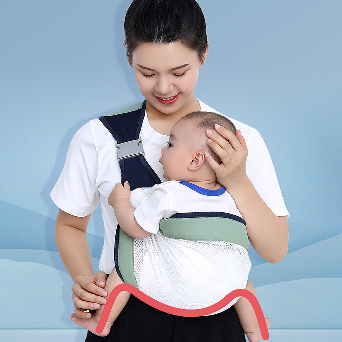 Picture of Newborn Scarf Baby Strap Multifunctional Front Hug Cross Hug Children's Out Hug Strap Four Seasons Breathable
