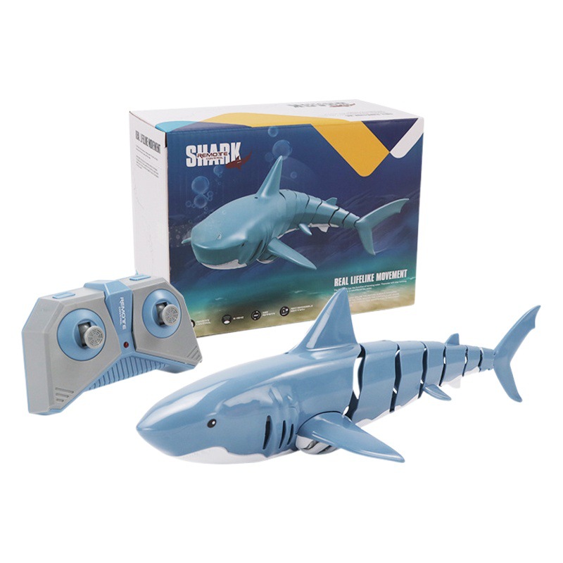 Cross-border Explosions 2.4G Remote Control Simulation Electric Shark Boat Model Swinging Fish Swimming Children's Boys New Toys