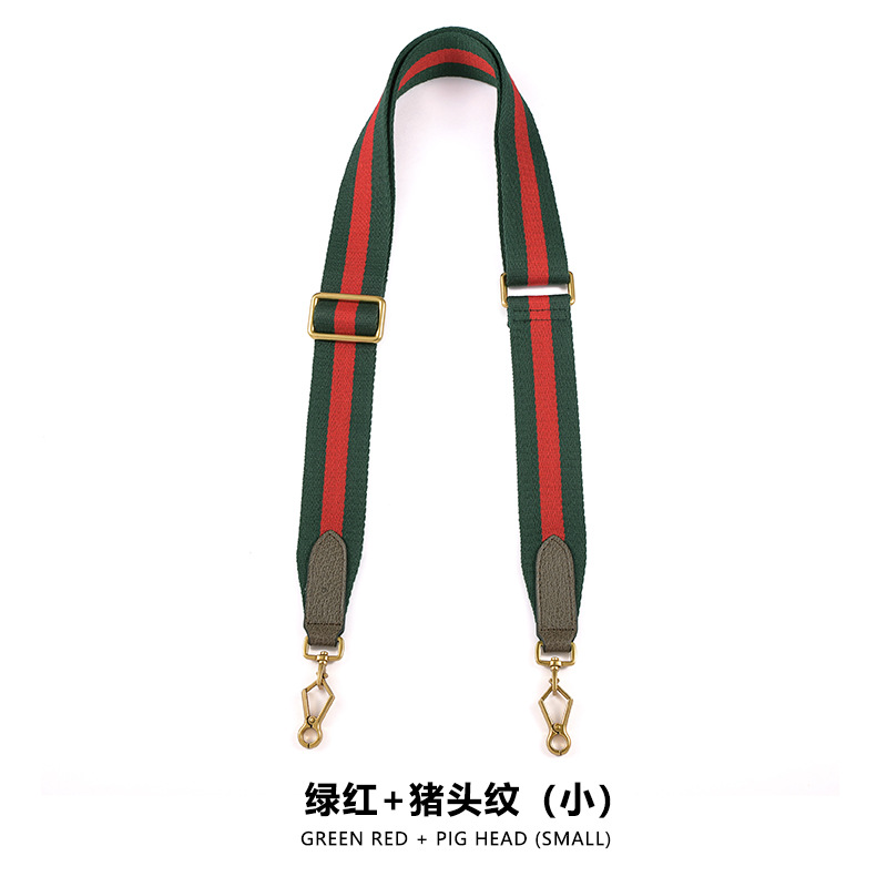 Picture of Suitable for G-Chi Adjustable 3.8CM Canvas Ribbon F-46 Shoulder Crossbody Green Red Bag Belt Single Buy Replacement Shoulder Belt