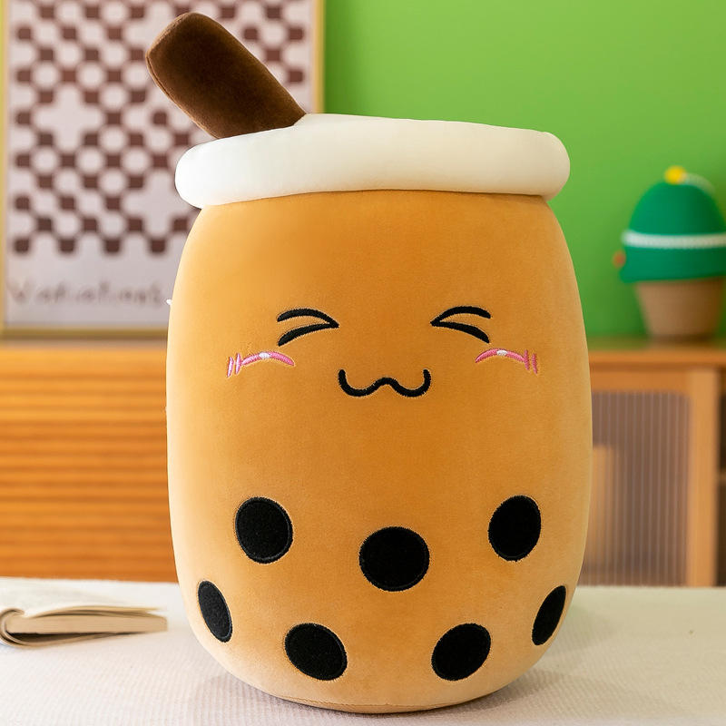 Picture of Simulation fruit milk tea cup pillow plush toy large bubble tea Doll Doll Gift cross-border foreign trade