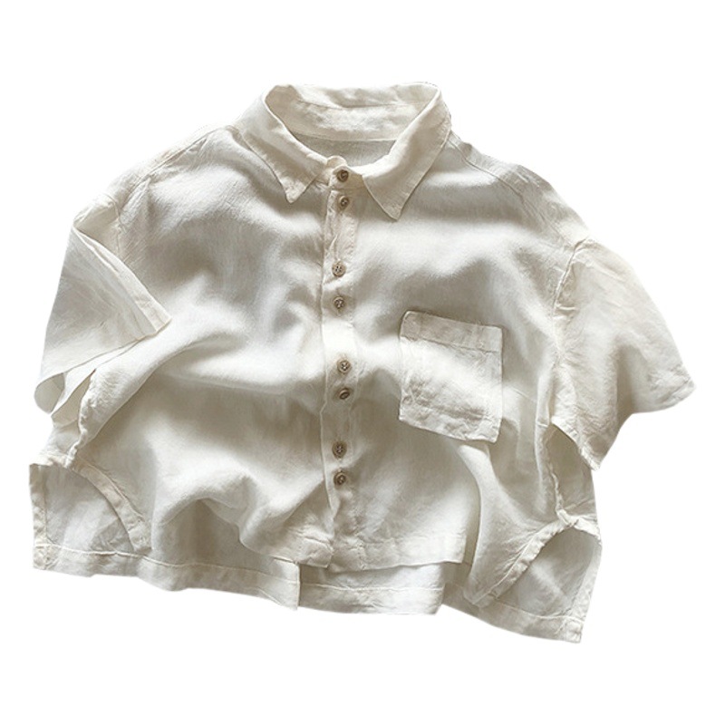 Smooth Cotton Cool Summer Children's Thin Shirt 2025 Boys and Girls Korean Style Distinctive Short-sleeved Top Trendy Children's Wear