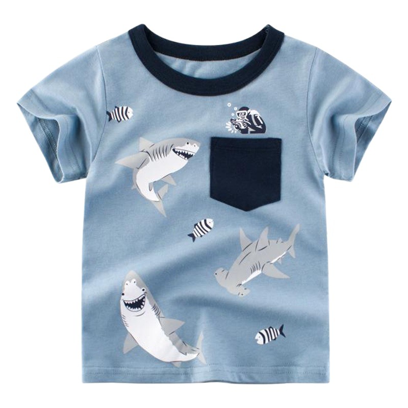 Korean Style Kidsren's Clothing Wholesale New 2025 Summer Kidsren's Short-Sleeved T-Shirt Boys Half-Sleeved Baby Clothes Dropshipping