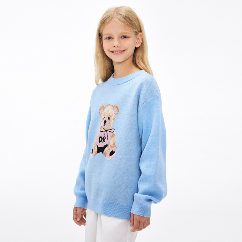 Picture of DK Children's Wear 2024 Autumn and Winter Bear Boys and Girls Crewneck Sweater Korean Casual Knitwear Top