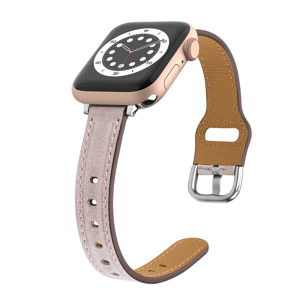 Picture of Suitable for Applewatchs9834567 Generation Apple Watch Strap Iwatch10 Retro Thin Strap Genuine Leather Wristband