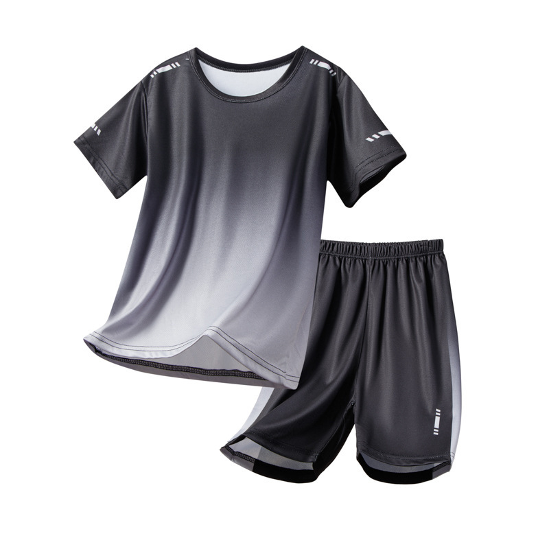 Picture of 25 Summer Kidsren's Quick-Drying Short-Sleeved Suits for Older Kidsren, Sportswear, Teenagers, Junior High School Students, Basketball and Football Uniforms, Family Wear