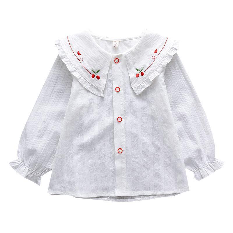 Picture of Shirt lace white girl's bottoming shirt top middle and small children's clothing student long sleeve middle and big children's inner wear overseas