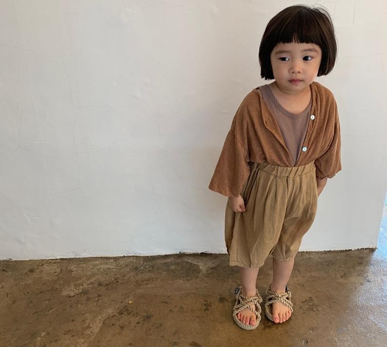 Picture of New Summer Children's Shorts Class A Boys' Casual Pants Korean-style Solid Color Linen Loose Girls' Pants All-match