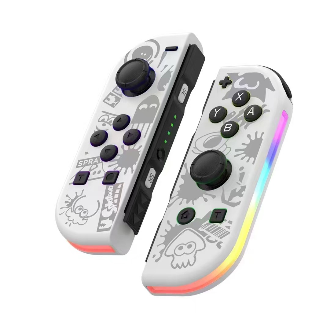 Picture of Switchjoycon left and right gamepad with RGB light wake-up vibration dazzling body sense Bluetooth gamepad