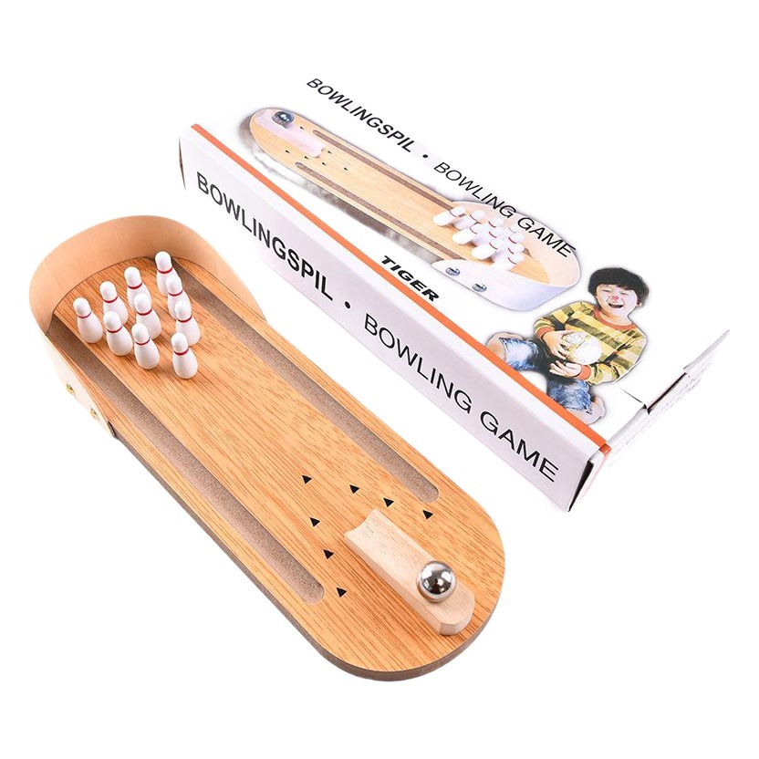 Children's Intelligence Wooden Mini Bowling Parent-Child Interactive Desktop Game Casual Release Indoor Game Ball Toy