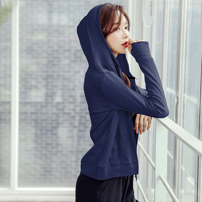 Plus size yoga clothes autumn and winter sports jacket women's quick-drying cardigan zipper running long sleeve tight fitness autumn top