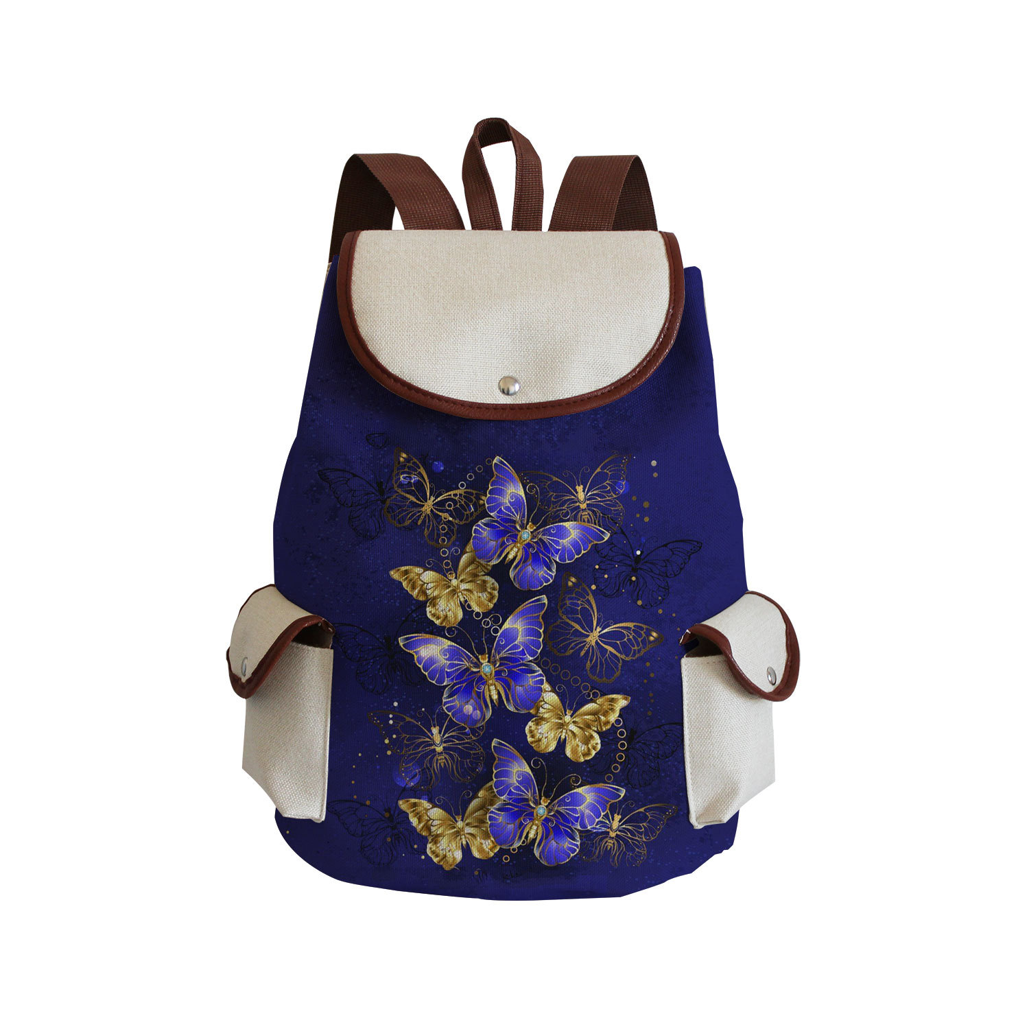 Picture of Cross-border Style Butterfly Printed Backpack ins Style Large Capacity Women's Multifunctional Backpack Portable Student Schoolbag