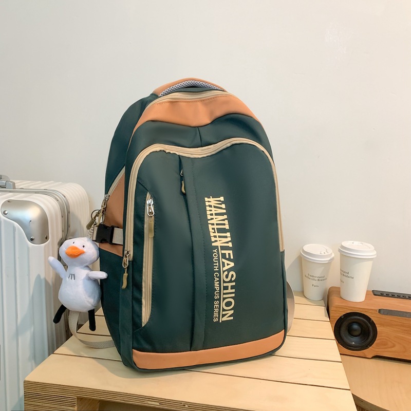 Picture of Schoolbag Girls College Students High School Junior High School Students Travel Backpack Primary School Students Weight Reduction Backpack Boys Large Capacity