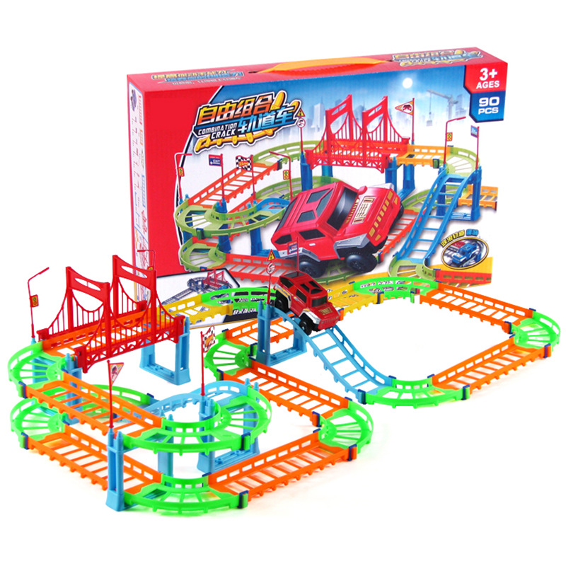 Picture of Children's Rail Car Variant Assembly Electric Simulation Small Train High Speed Track Educational diy Toy Toy Stall