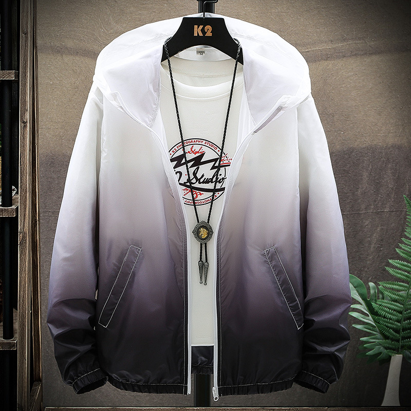 Picture of New summer sun protection clothing men's lightweight breathable hooded gradient skin clothing Outdoor Fishing Couple sun protection clothing women