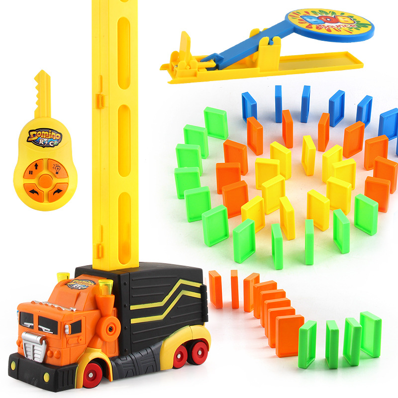 Picture of Transparent Dominoes Educational Kidsren's Automatic Card-Raising Electric Train Douyin Same Toys Wholesale