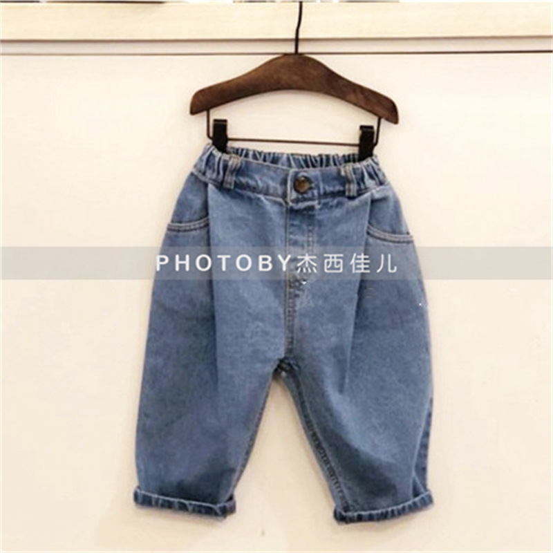 Picture of Spring and Autumn Ins Korean Style Children's Wear New Trousers for Boys and Girls Korean Style Pleated Design Children's Ins Style Jeans
