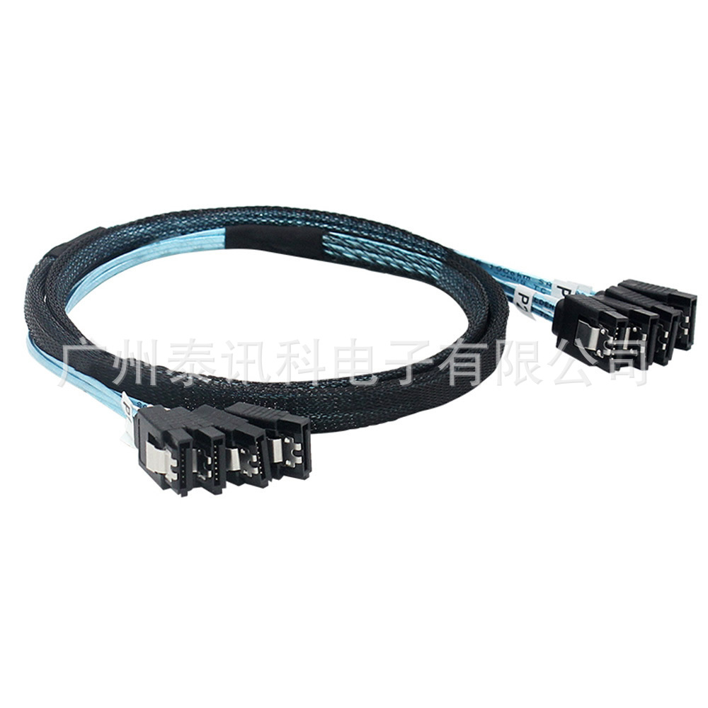 Picture of SATA extension data cable 1 m hard disk extension transmission line server sata3.0 cable 6 pairs of 6 aluminum foil