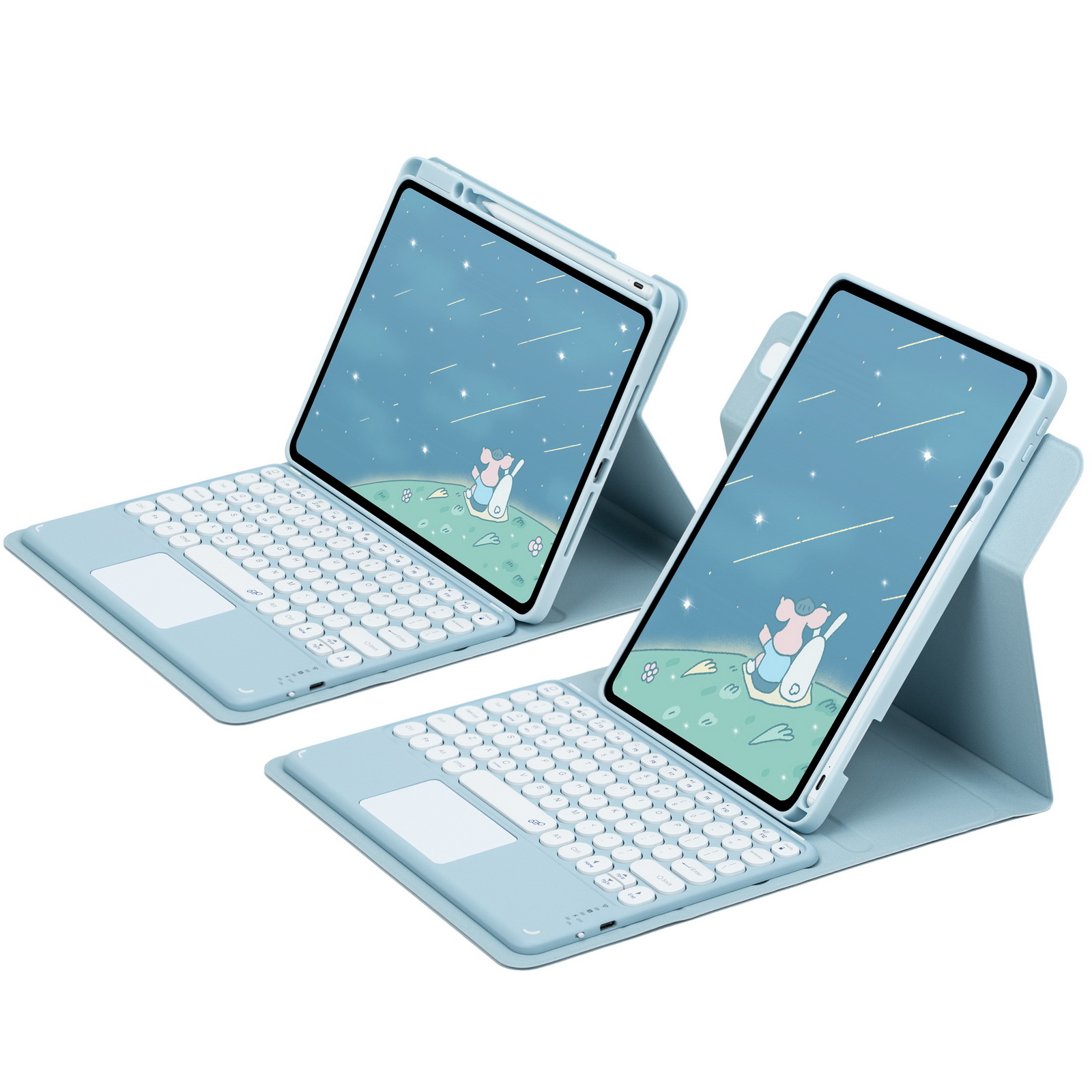 Picture of For iPad10.2 protective cover 10 generation acrylic rotating magnetic Bluetooth keyboard protective cover 10.9 pen slot