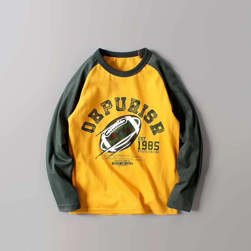 Picture of Children's T-shirt 2025 Spring Korean New Children's Wear Long Sleeve Mid-Big Children's Cotton Boys' Long Sleeve Base Shirt