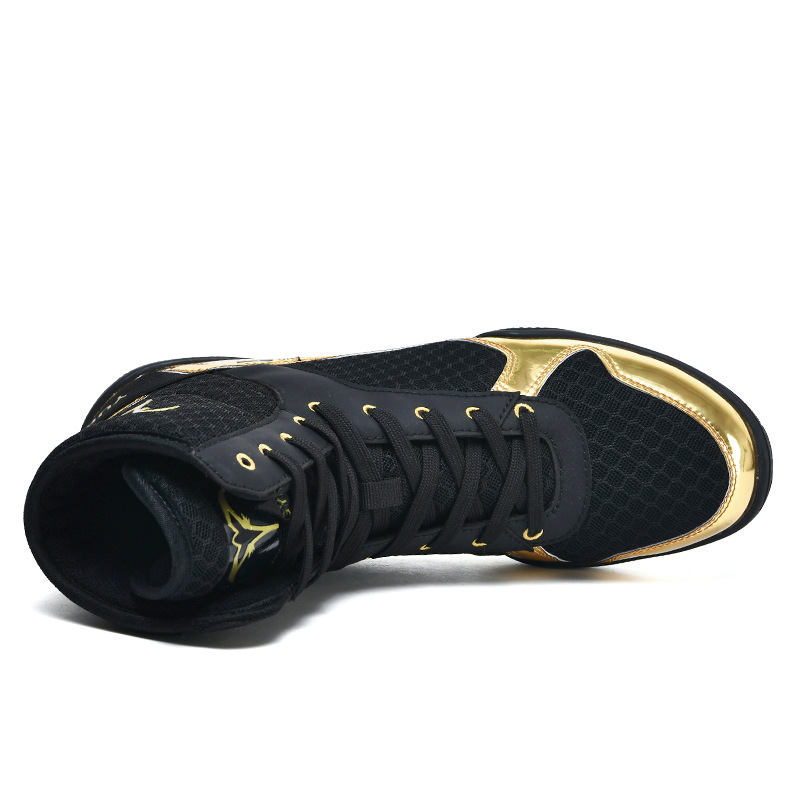 Picture of Boxing Shoes High-top Boys and Girls Sanda Fighting Fighting Training Shoes Adult Fitness Weightlifting Martial Arts Shoes Wrestling Shoes