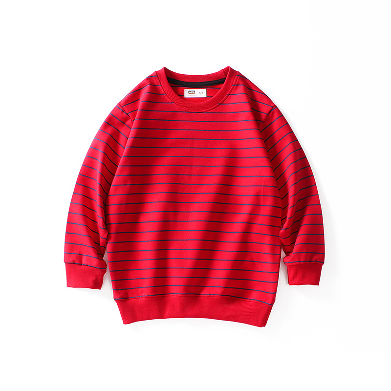Picture of Autumn 2024 Korean version of children's clothing new boys sweater big children's terry striped bottoming shirt children's sweater wholesale