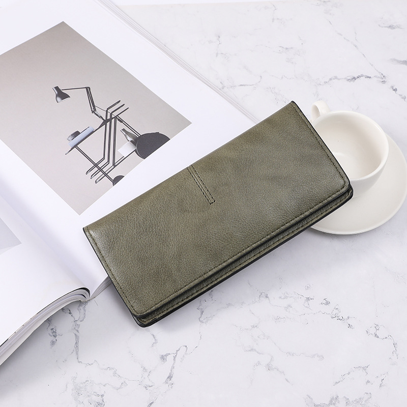 Picture of Korean Style Wallet Women's Long Solid Color Simple Thin Wallet Multi-Card Anti-degaussing Retro Change Clutch Bag for Women