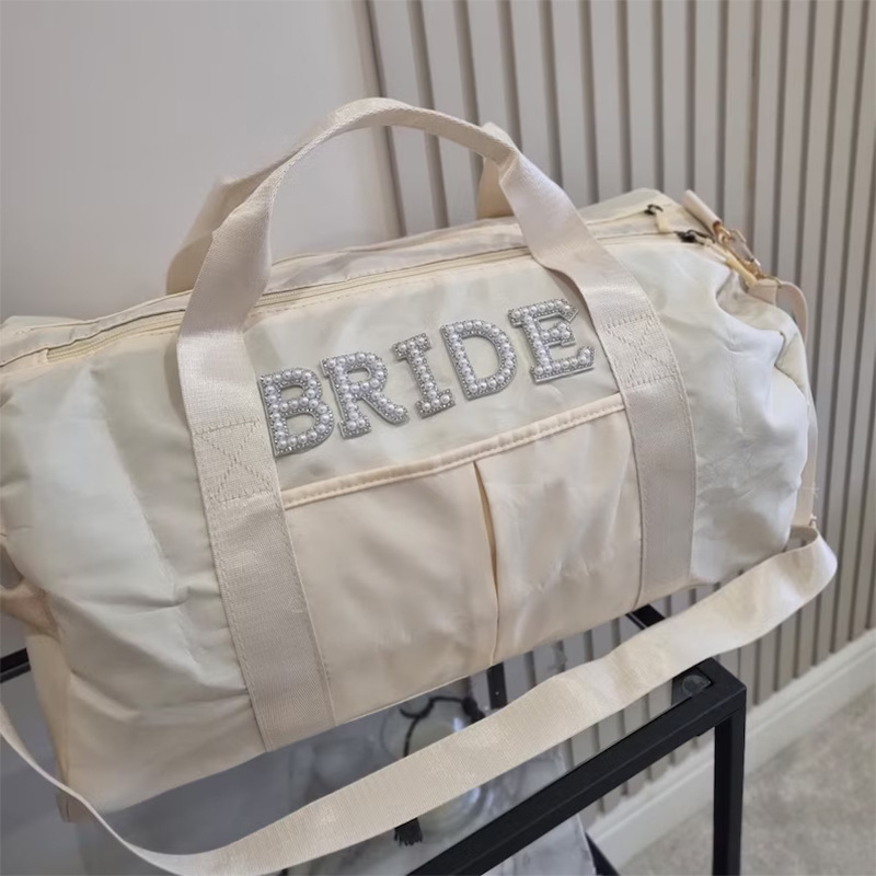 Pearl Letter Bride Travel Bag Bridal Gift Wedding Decoration Bridal Shower Bachelor Party Honeymoon
